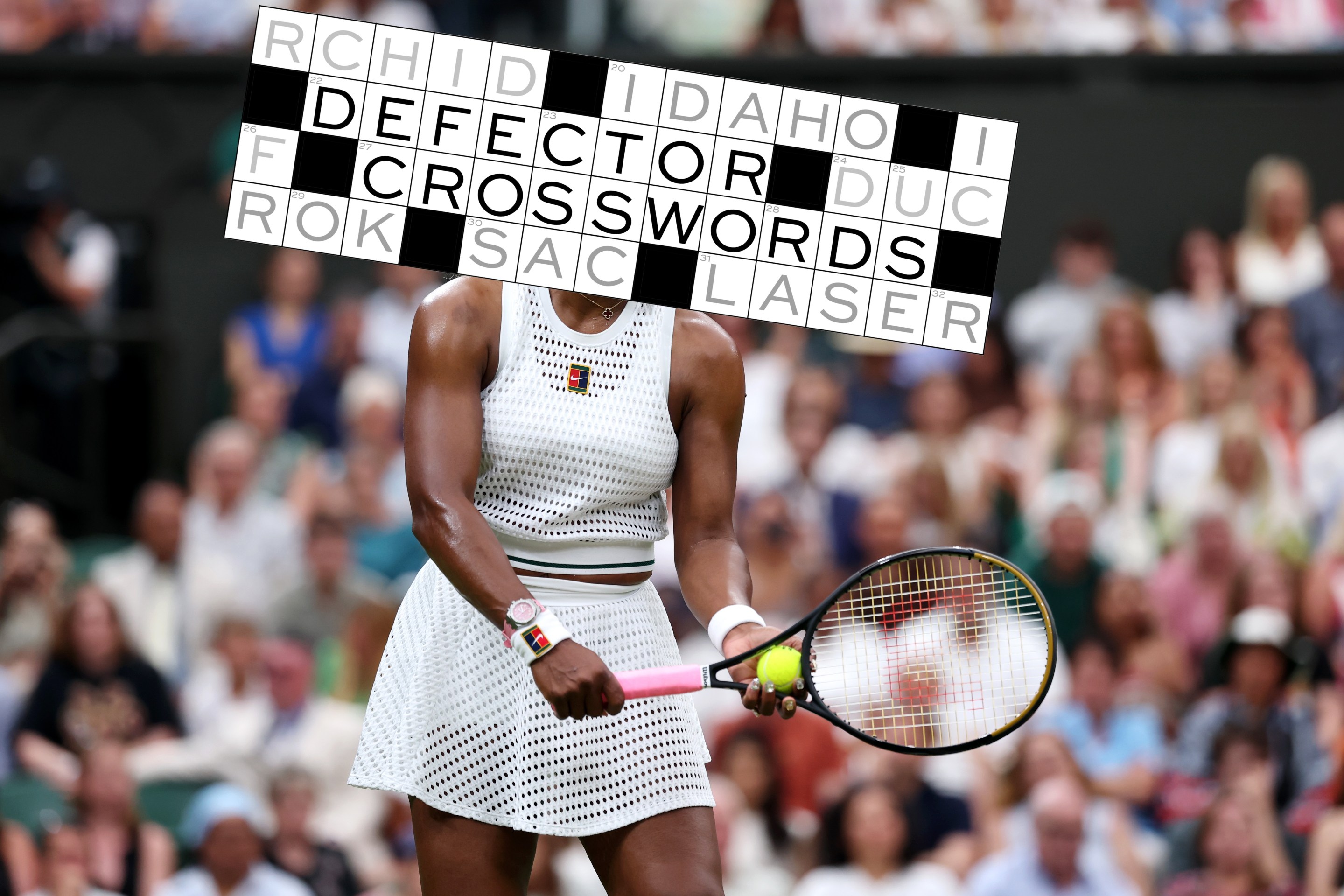 Serena Williams of United States prepares to serve against Maya Joint of Australia during their Ladies' Singles first round match on day two of The Championships Wimbledon 2026 at All England Lawn Tennis and Croquet Club on June 30, 2026 in London, England.