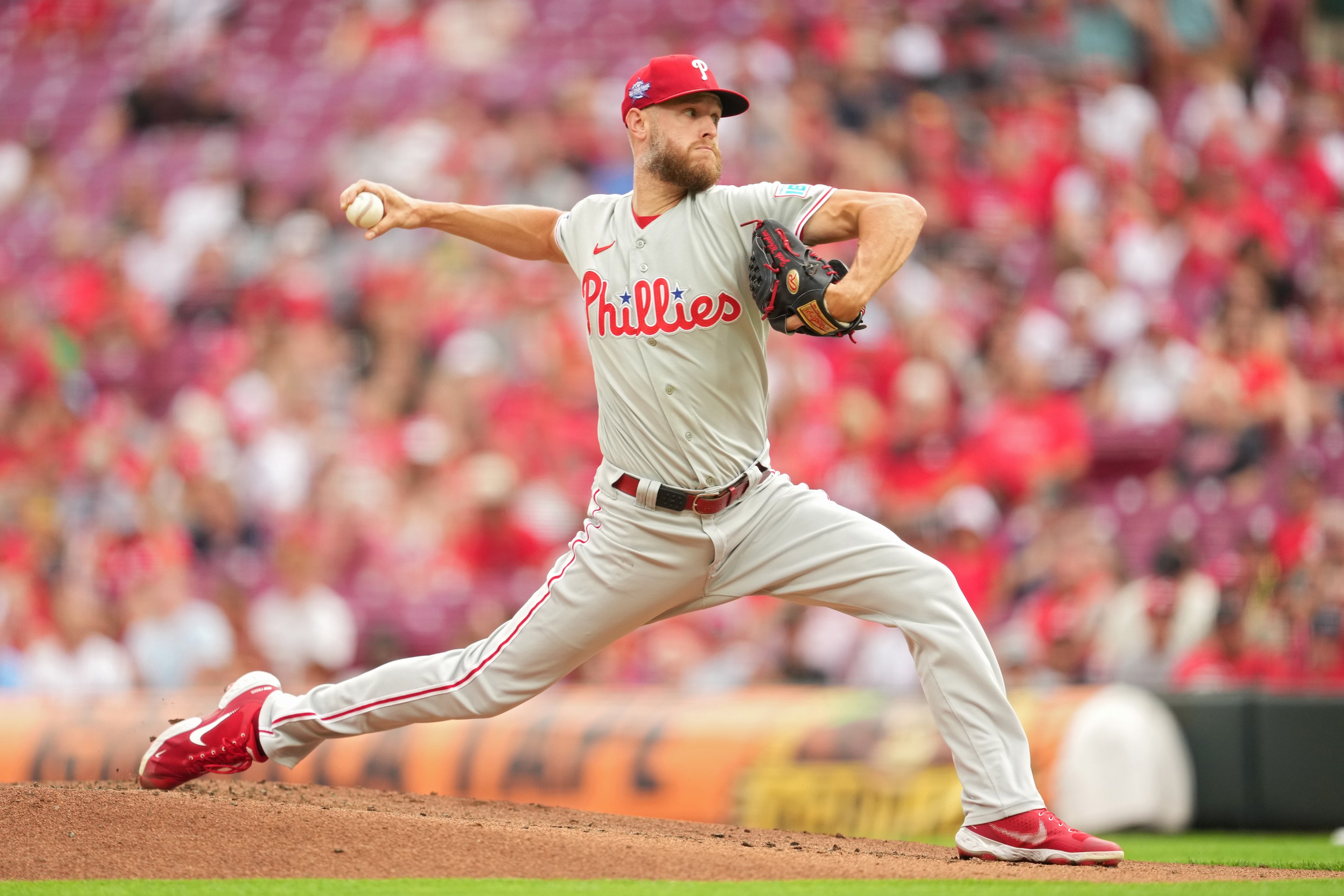 Pitcher Zack Wheeler #45 of the Philadelphia Phillies throws a pitch