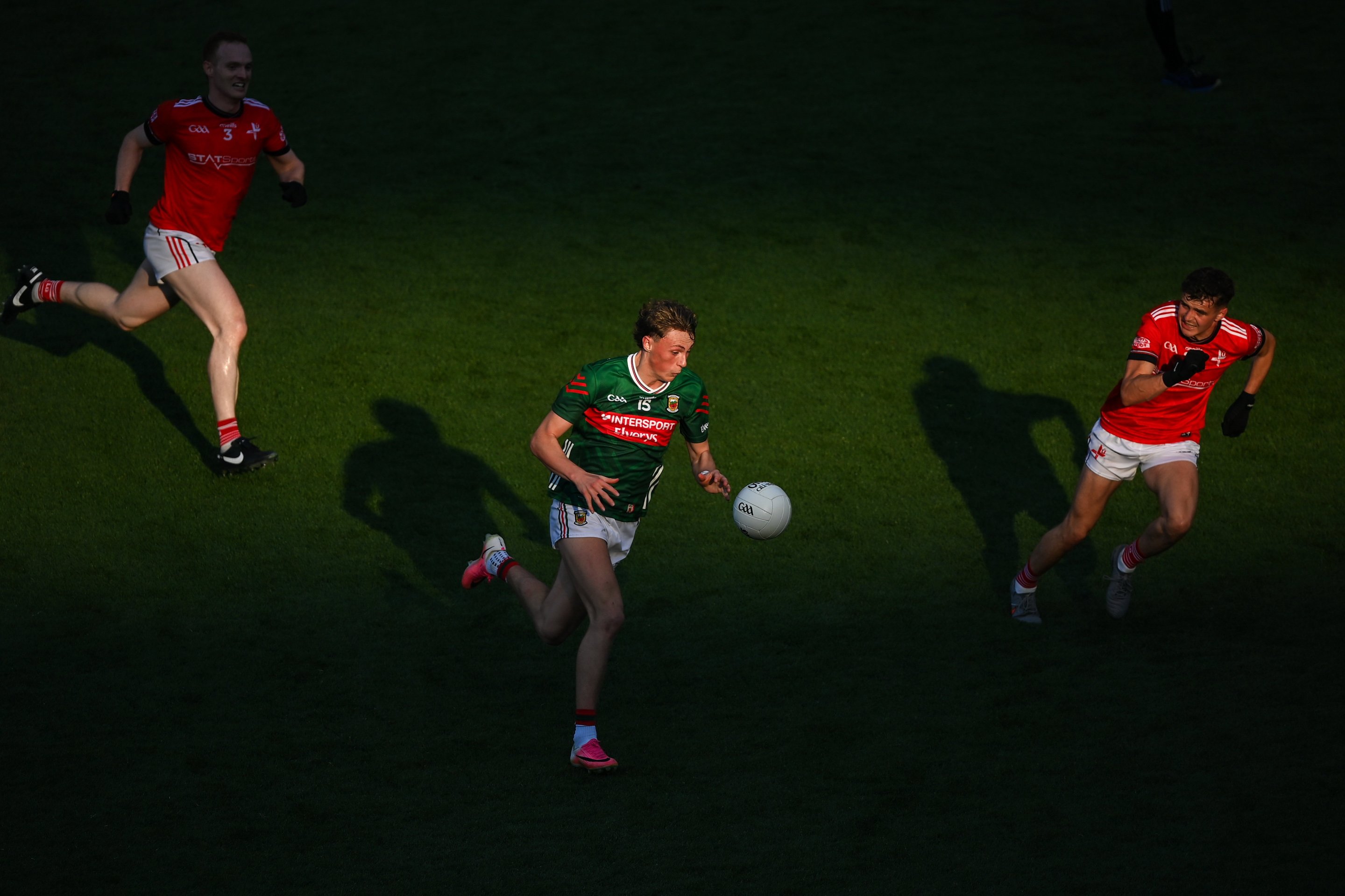Dublin , Ireland - 11 July 2026; Kobe McDonald of Mayo during the GAA Football All-Ireland Senior Championship semi-final match between Mayo and Louth at Croke Park in Dublin. (Photo By Stephen McCarthy/Sportsfile via Getty Images)