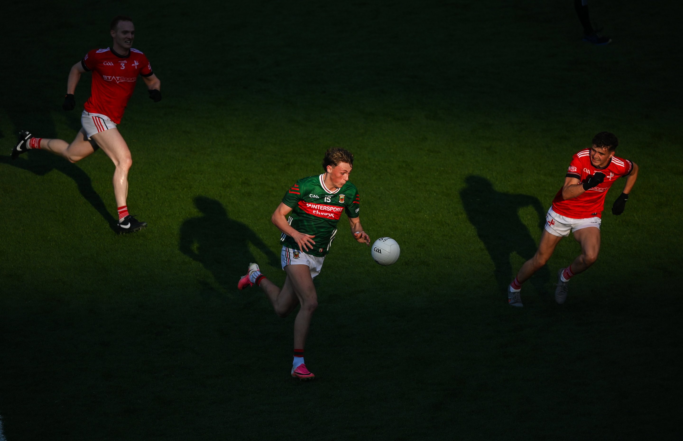 Dublin , Ireland - 11 July 2026; Kobe McDonald of Mayo during the GAA Football All-Ireland Senior Championship semi-final match between Mayo and Louth at Croke Park in Dublin. (Photo By Stephen McCarthy/Sportsfile via Getty Images)