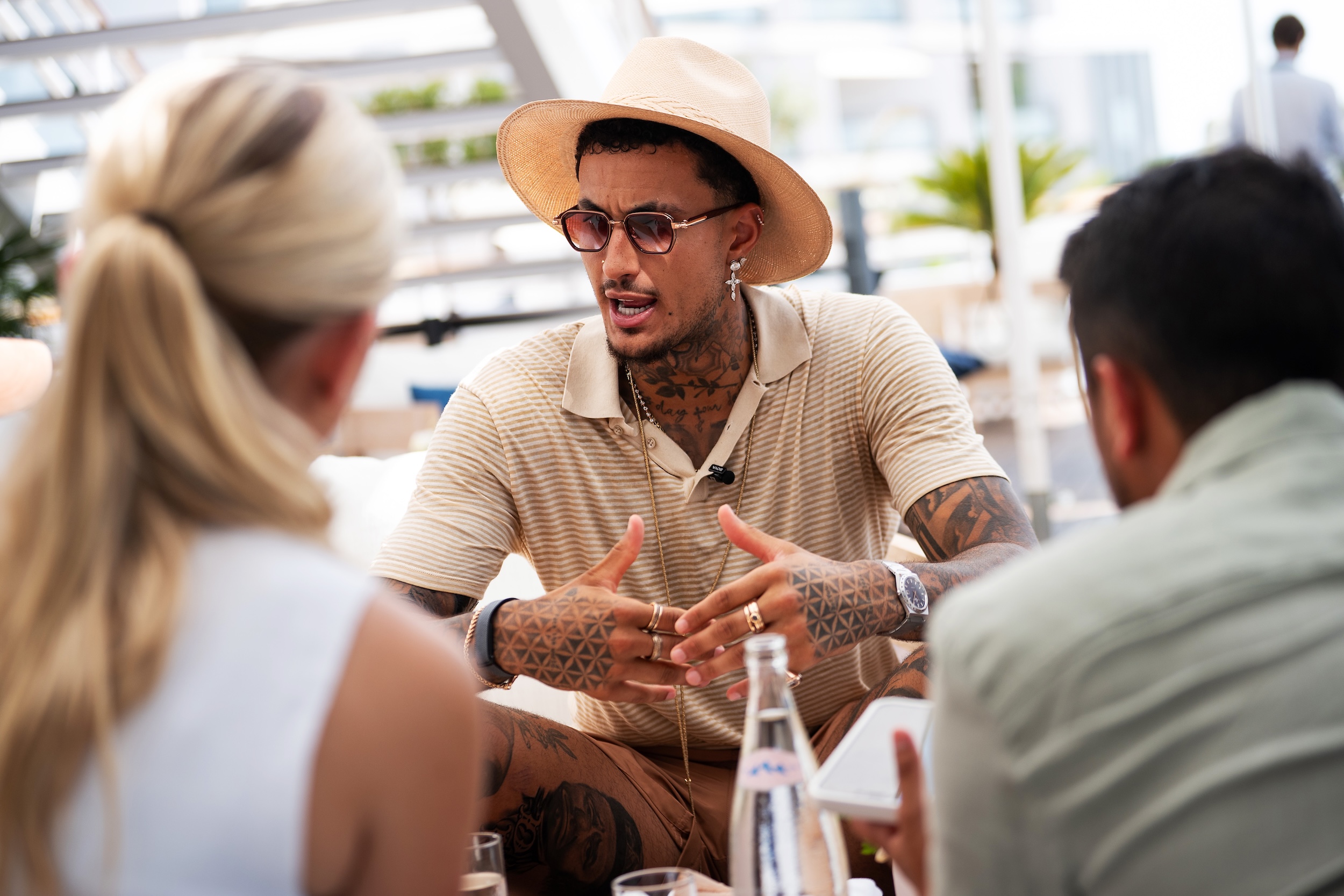Kyle Kuzma does an interview in Monte Carlo.