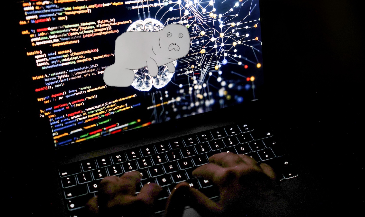 ILLUSTRATION - 17 May 2024, North Rhine-Westphalia, Cologne: A person works at a computer with an illustrative image generated by artificial intelligence on the screen, showing code from various programming languages and a neural network diagram. At the meeting of telecommunications ministers on May 21, the EU countries are expected to finally adopt the AI law in the EU. The European Parliament had already given the green light for the project beforehand. Photo: Oliver Berg/dpa (Photo by Oliver Berg/picture alliance via Getty Images)