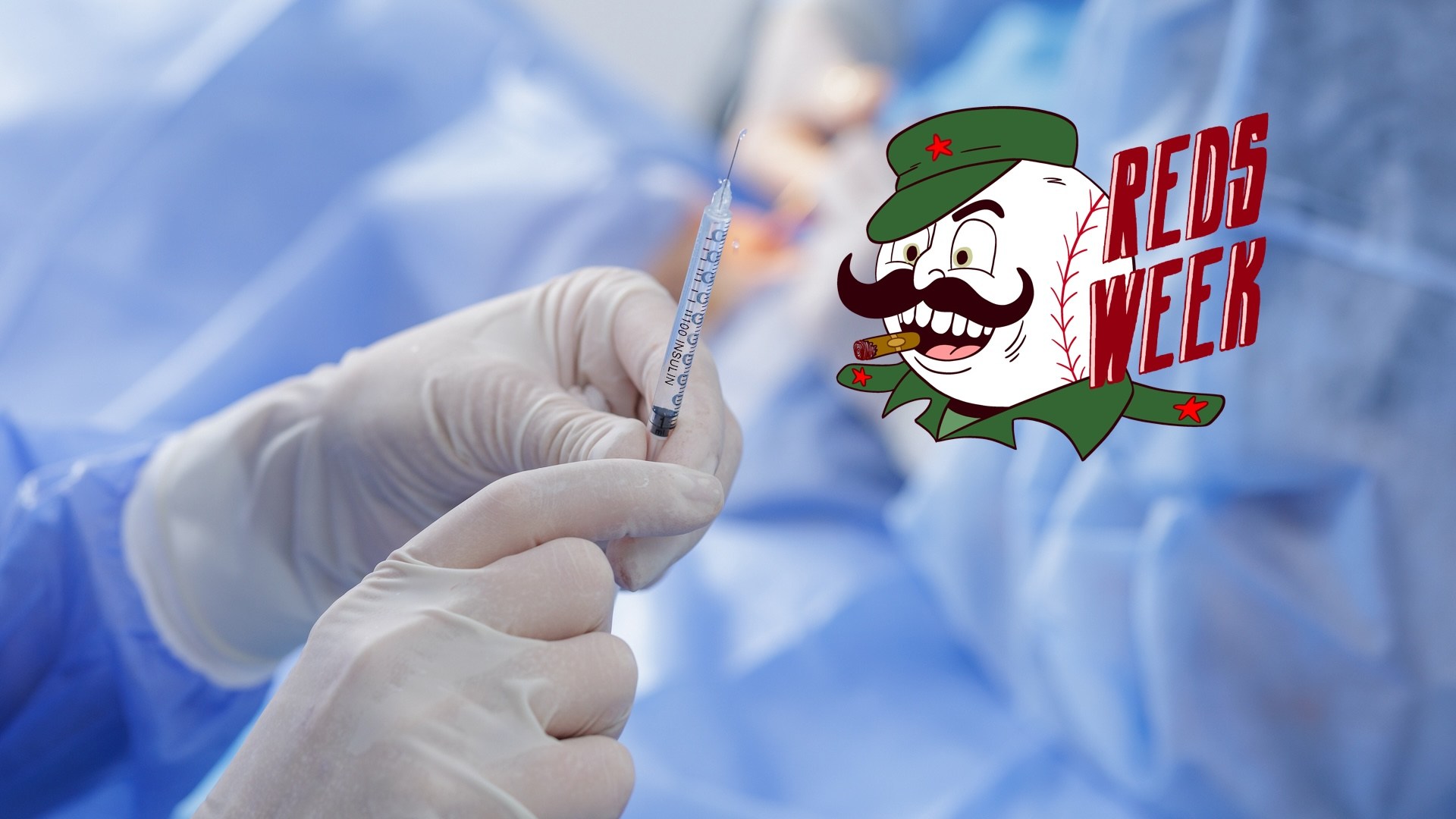 Close view of gloved hands priming a fine syringe for local anesthesia during surgery in a modern sterile clinic