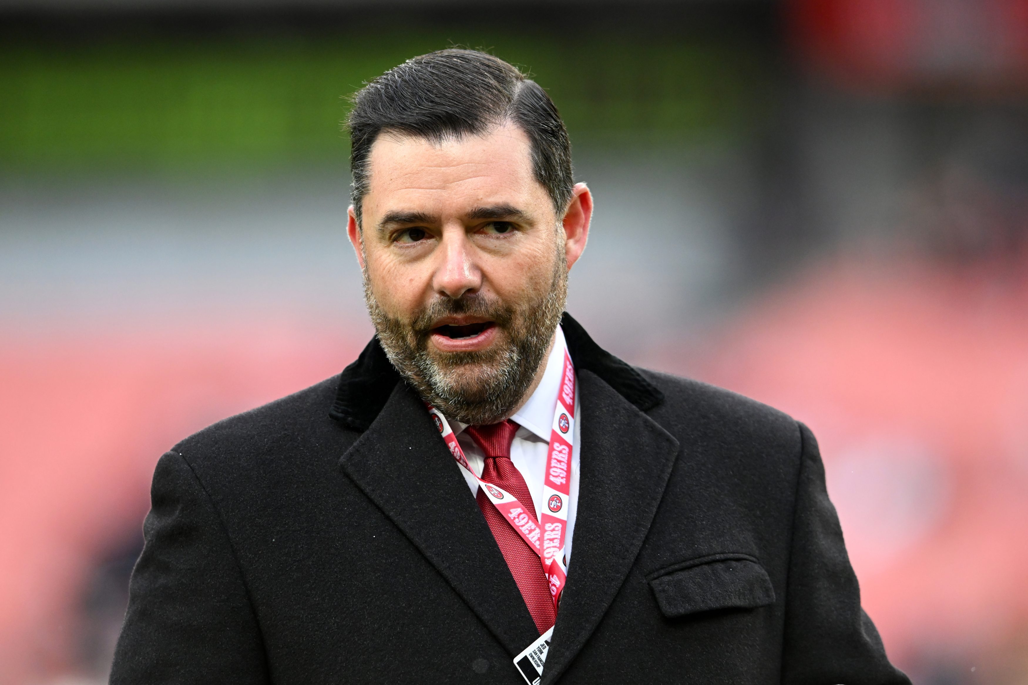 CEO Jed York of the San Francisco 49ers looks on prior to a game