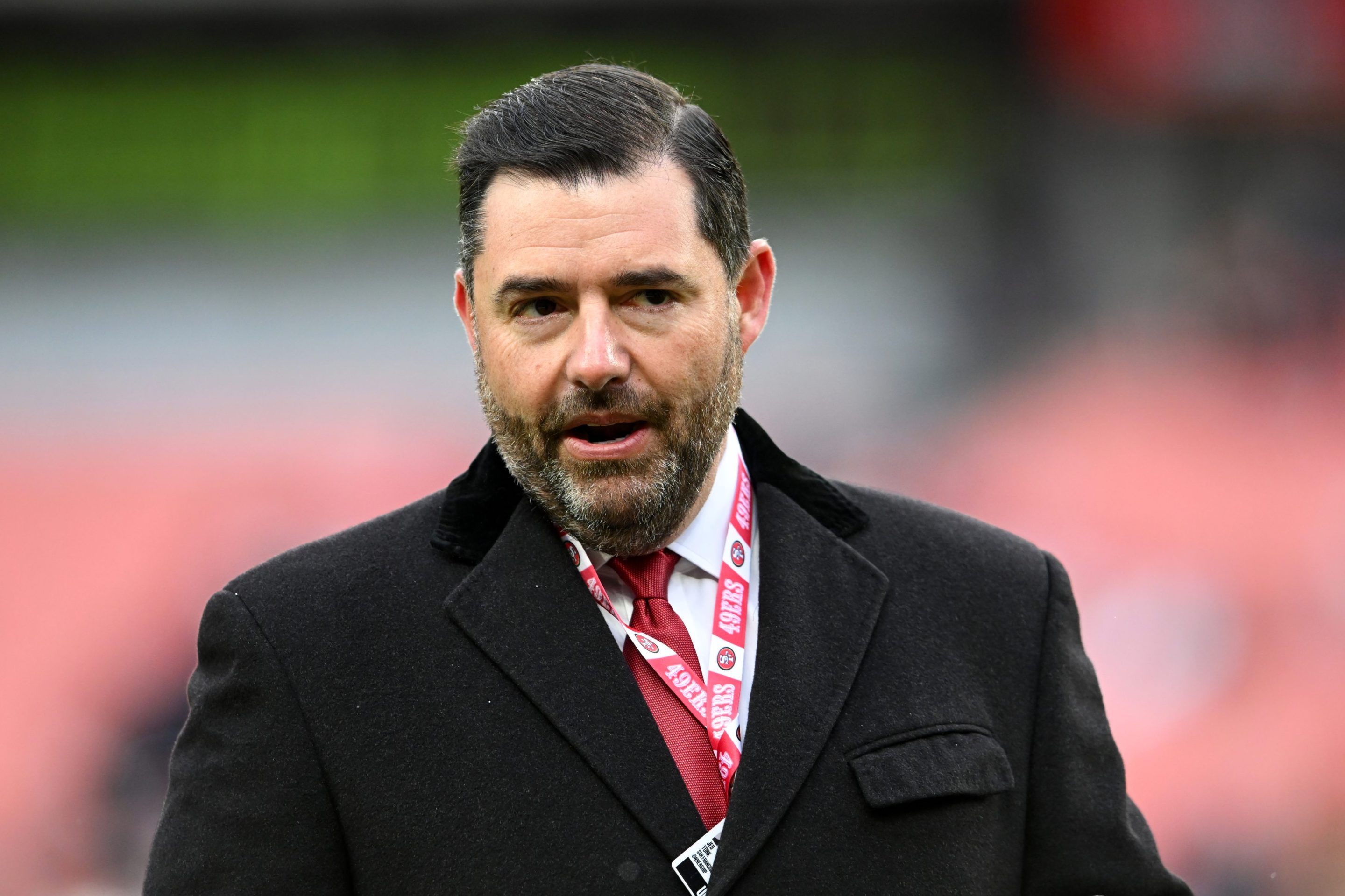 CEO Jed York of the San Francisco 49ers looks on prior to a game