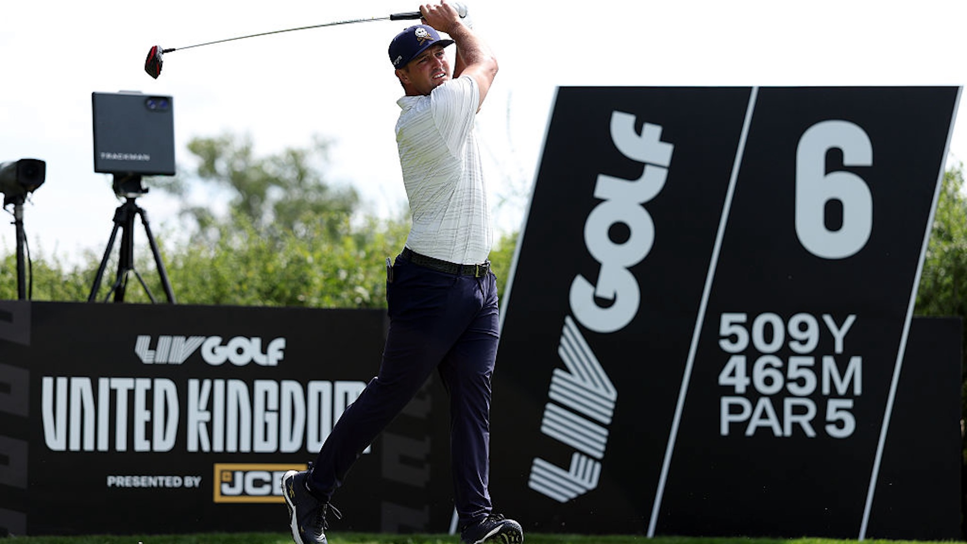 Bryson DeChambeau tees off at a LIV Golf event