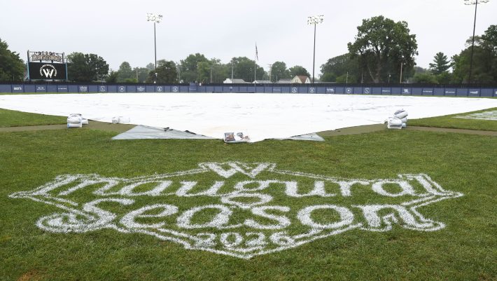 A general view before the Women's Pro Baseball League Opening Day between New York Heights and the Los Angeles Queens at Robin Roberts Stadium on August 01, 2026 in Springfield, Illinois.