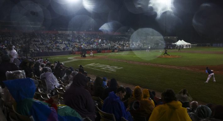 A general view during the fourth inning of the Women's Pro Baseball League Opening Day between New York Heights and the Los Angeles Queens at Robin Roberts Stadium on August 01, 2026 in Springfield, Illinois.