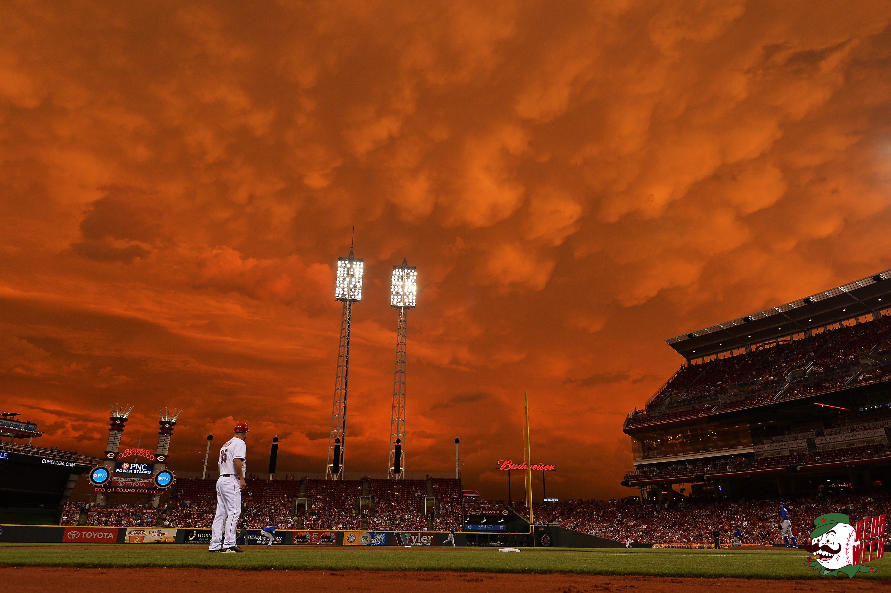 A Memorable Reds Game Under a Red Sky
