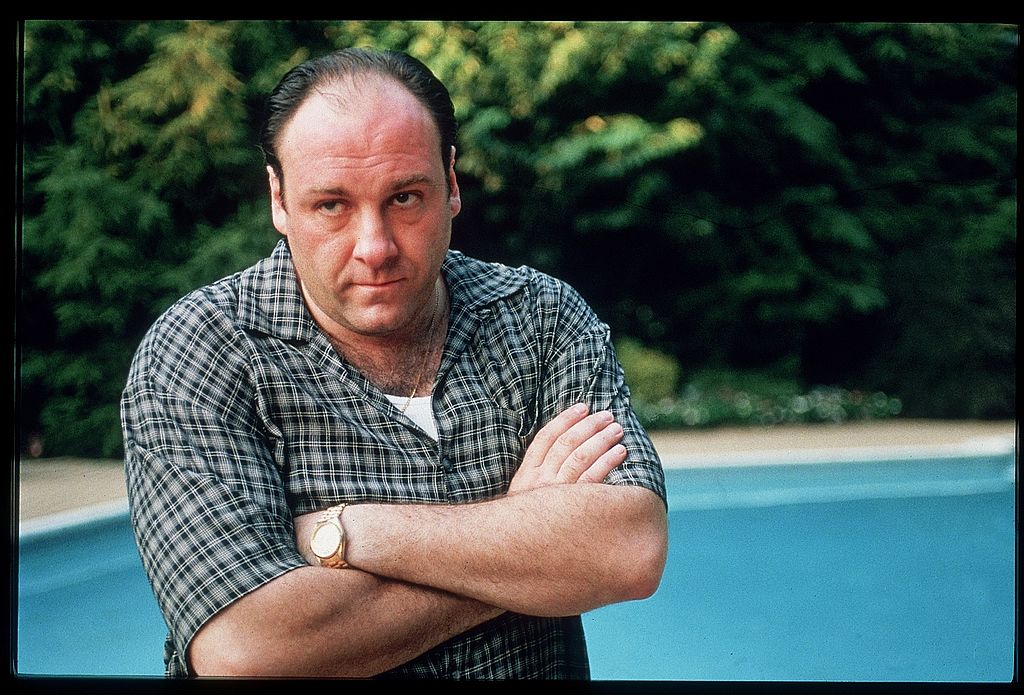Actor James Gandolfini in scene from HBO TV drama series The Sopranos.