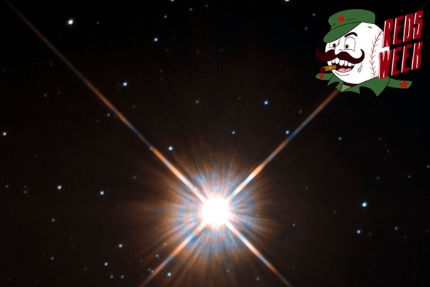 Shining brightly in this Hubble image is our closest stellar neighbour: Proxima Centauri. Proxima Centauri lies in the constellation of Centaurus (The Centaur), just over four light-years from Earth. Although it looks bright through the eye of Hubble, as you might expect from the nearest star to the Solar System, Proxima Centauri is not visible to the naked eye. Its average luminosity is very low, and it is quite small compared to other stars, at only about an eighth of the mass of the Sun. However, on occasion, its brightness increases. Proxima is what is known as a “flare star”, meaning that convection processes within the star’s body make it prone to random and dramatic changes in brightness. The convection processes not only trigger brilliant bursts of starlight but, combined with other factors, mean that Proxima Centauri is in for a very long life. Astronomers predict that this star will remain middle-aged — or a “main sequence” star in astronomical terms — for another four trillion years, some 300 times the age of the current Universe. These observations were taken using Hubble’s Wide Field and Planetary Camera 2 (WFPC2). Proxima Centauri is actually part of a triple star system — its two companions, Alpha Centauri A and B, lie out of frame. Although by cosmic standards it is a close neighbour, Proxima Centauri remains a point-like object even using Hubble’s eagle-eyed vision, hinting at the vast scale of the Universe around us.