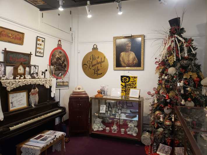 a collection of It's A Wonderful Life artifacts in a small room