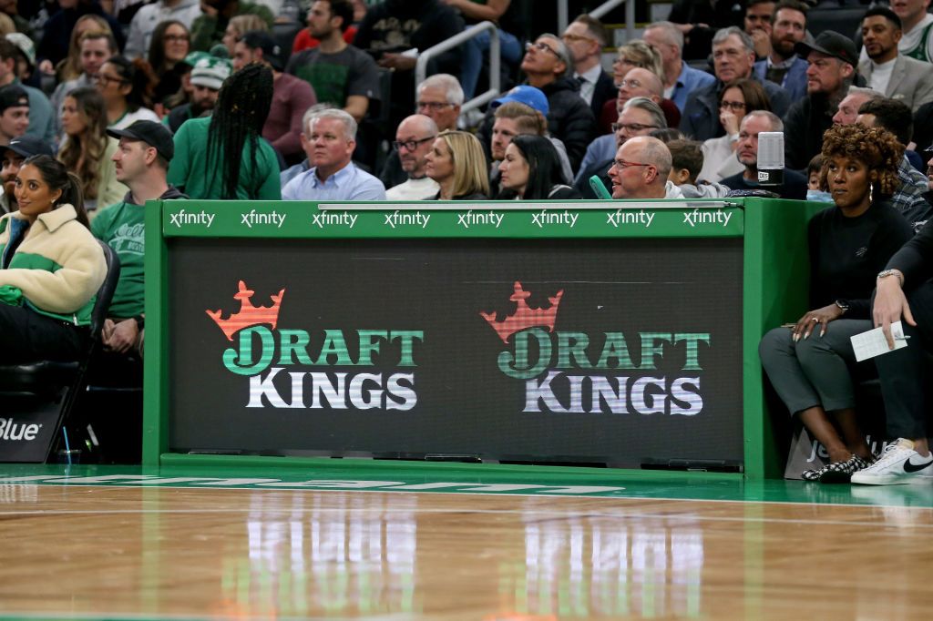 A draftkings ad board at an nba game