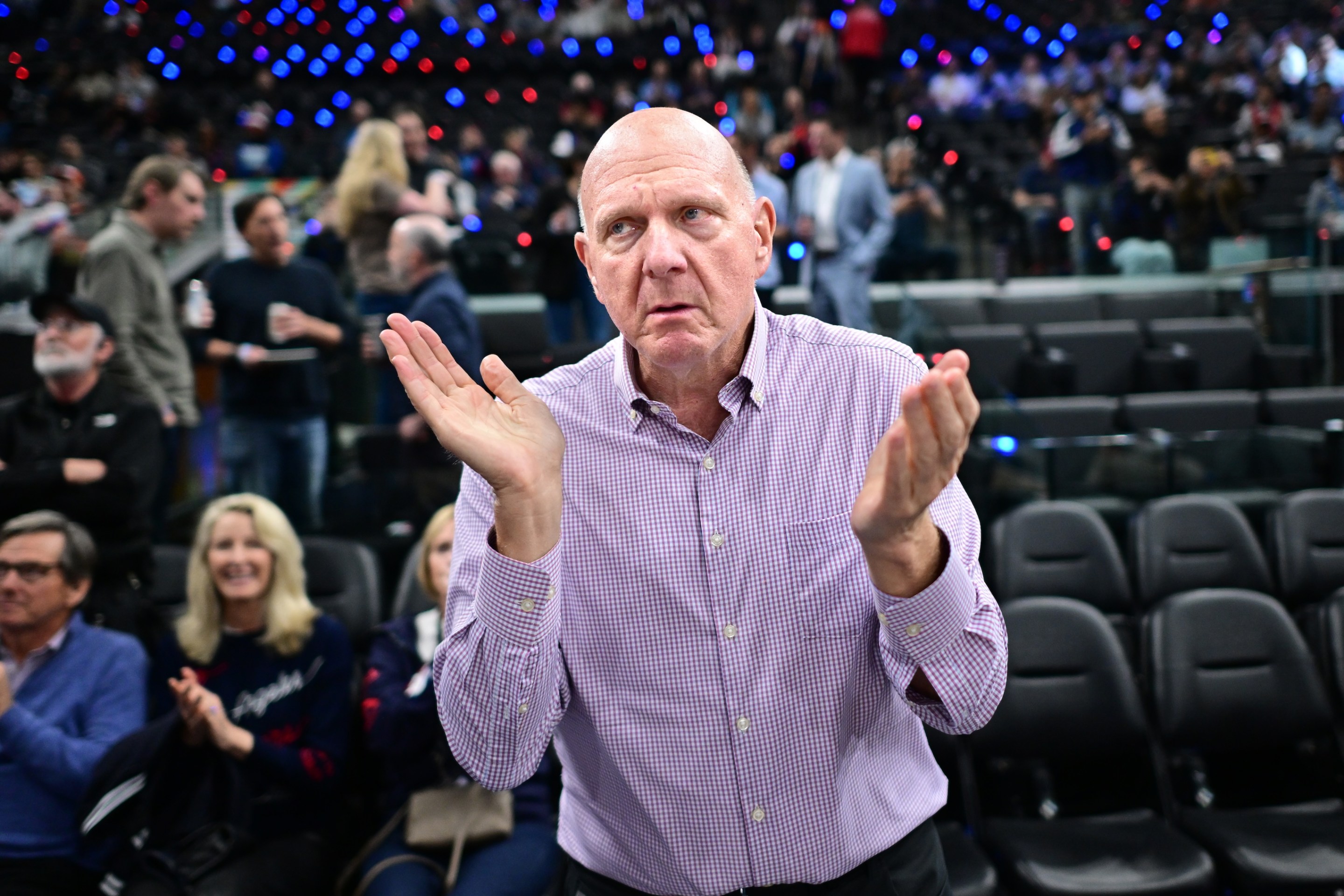 Los Angeles Clippers owner Steve Balmer before a game against the Cleveland Cavaliers at Intuit Dome on February 4, 2026 in Inglewood, California.