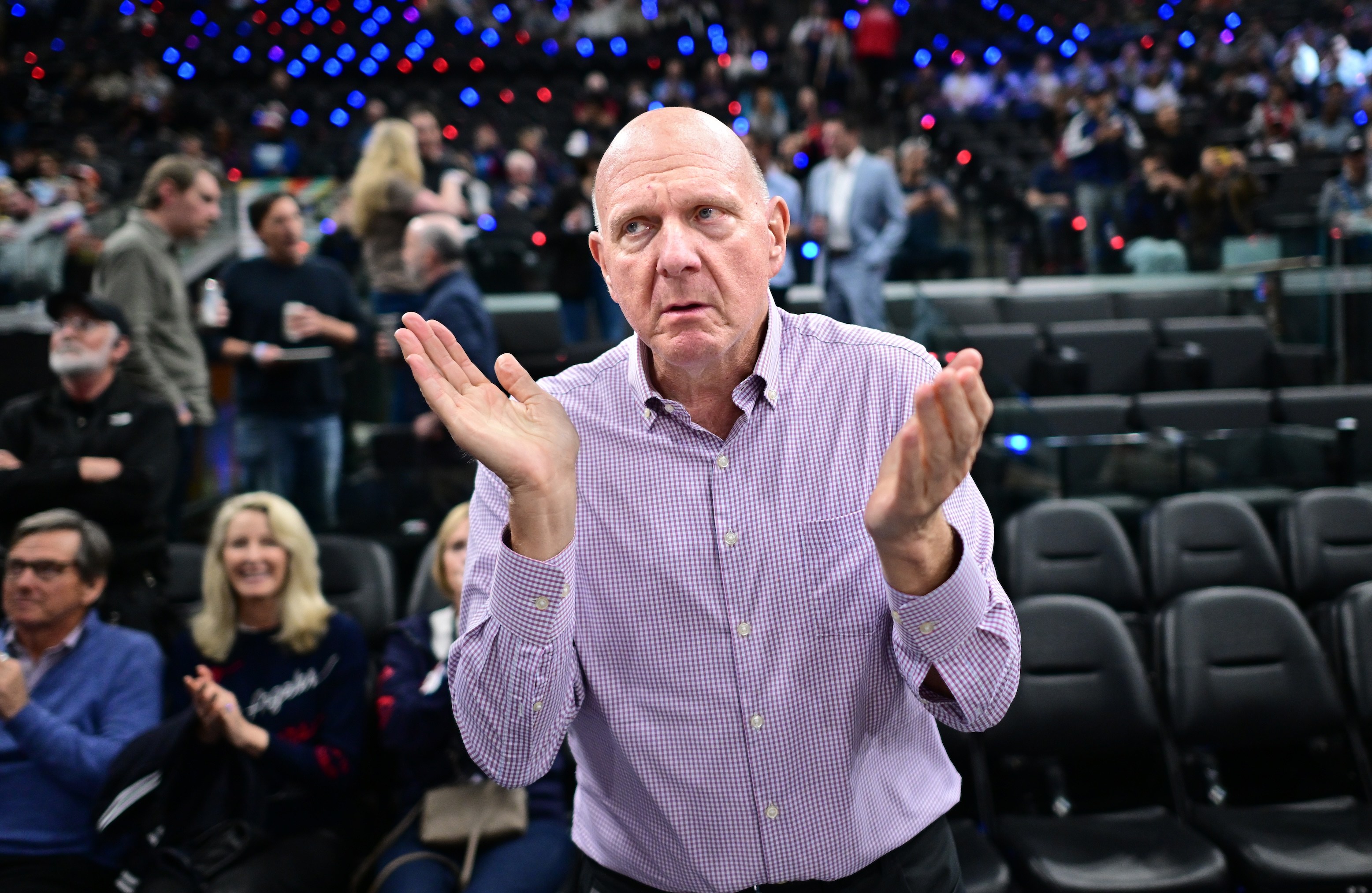 Los Angeles Clippers owner Steve Balmer before a game against the Cleveland Cavaliers at Intuit Dome on February 4, 2026 in Inglewood, California.