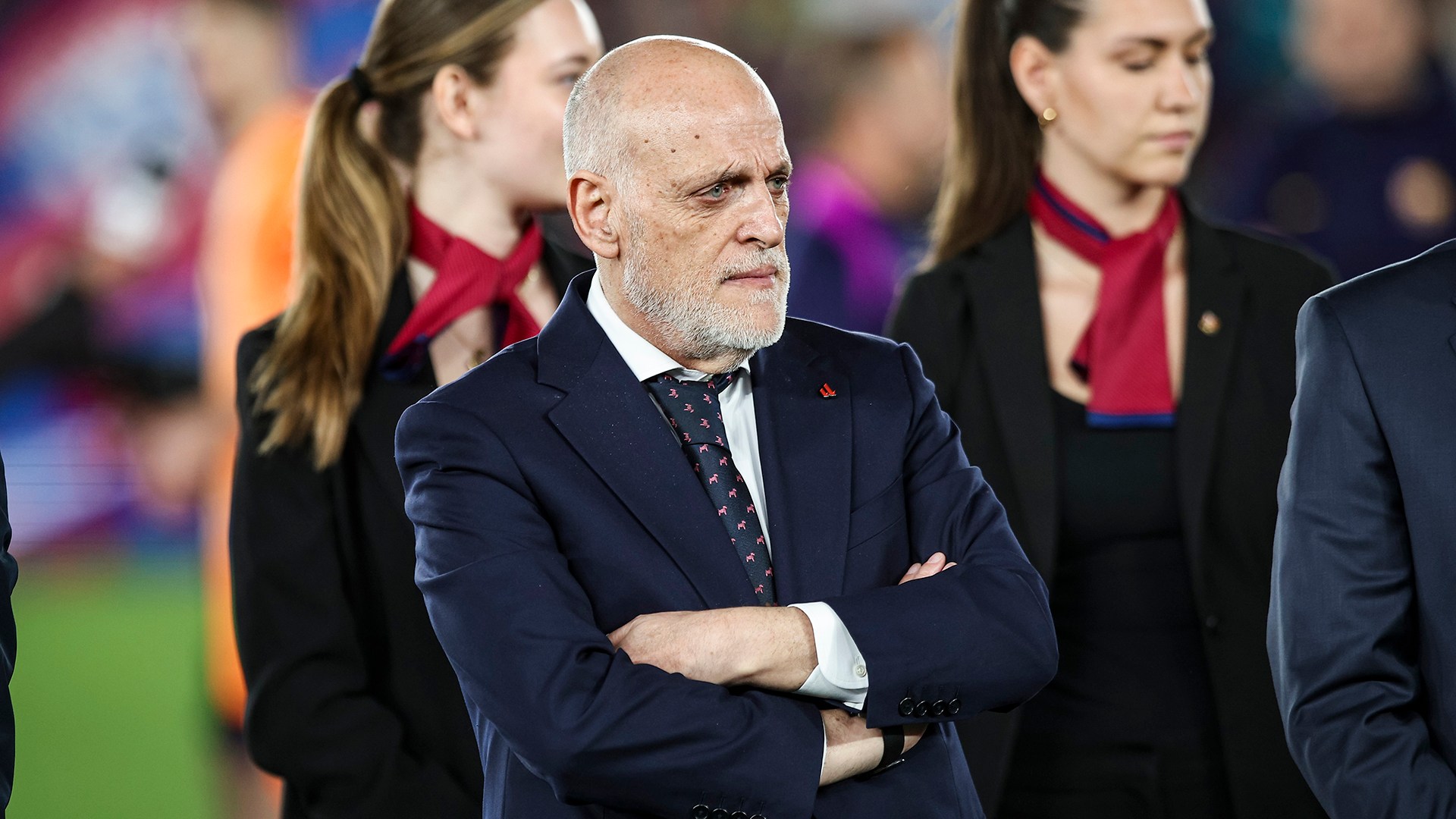Javier Tebas, president of La Liga, during the La Liga EA Sports 2025/26 ''El Clasico'' match between FC Barcelona and Real Madrid at Spotify Camp Nou Stadium in May 2026 in Barcelona, Spain.