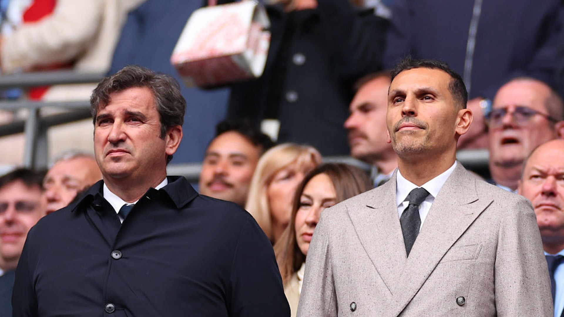 Manchester City chief-executive Ferran Soriano with Khaldoon Al Mubarak, Chairman of Manchester City