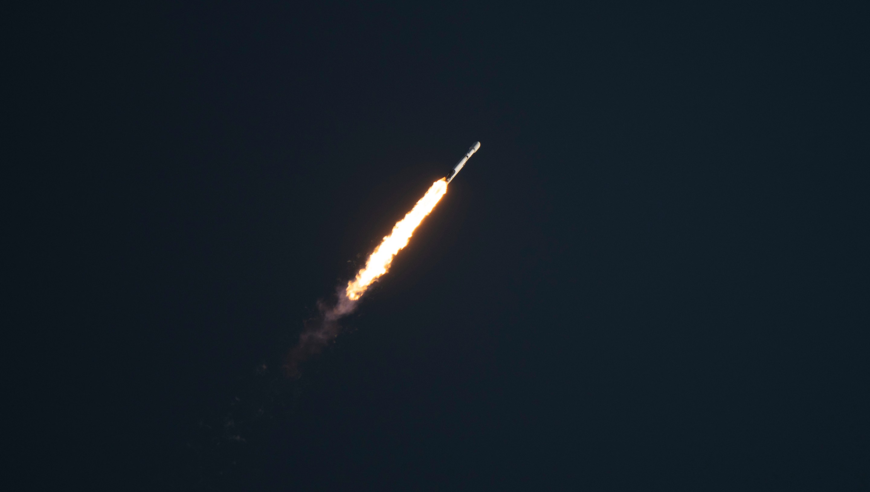CAPE CANAVERAL, FLORIDA - AUGUST 30: (EDITOR'S NOTE: This Handout image was provided by a third-party organization and may not adhere to Getty Images' editorial policy.) In this NASA handout, a SpaceX Falcon Heavy rocket launches with NASA'S Nancy Grace Roman Space Telescope onboard from Launch Complex 39A, on August 30, 2026, at NASA's Kennedy Space Center in Florida. Roman will investigate dark energy and dark matter, conduct a statistical census of planetary systems, and enable a broad range of additional astrophysics research. Launch occurred at 7:26 a.m. EDT. (Photo by Joel Kowsky/NASA via Getty Images)