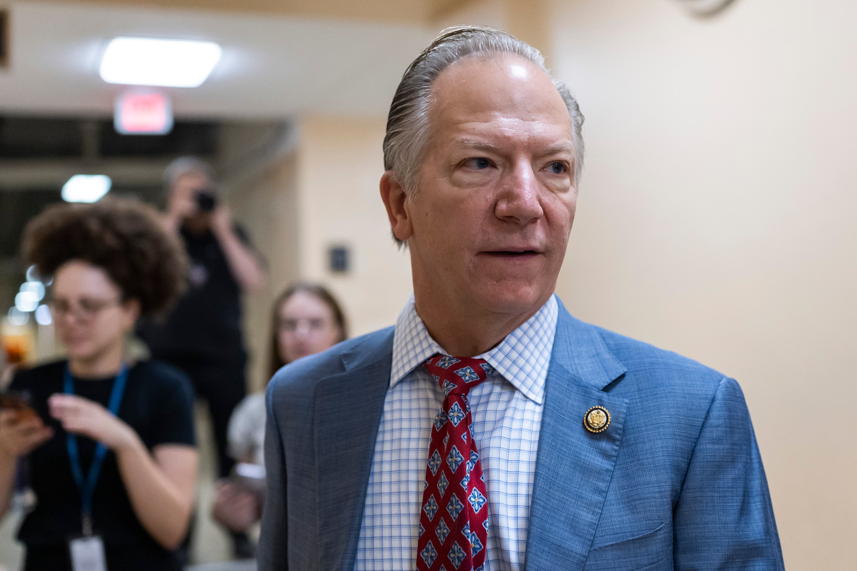 WASHINGTON, DC - SEPTEMBER 01: U.S. Rep. Tommy Tuberville (R-AL) departs a House Republican conference meeting in the basement of the U.S. Capitol on September 01, 2026 in Washington, DC. Republicans are working to pass a continuing resolution that would fund the federal government through the midterm elections before the Labor Day holiday break. (Photo by Finn Gomez/Getty Images)