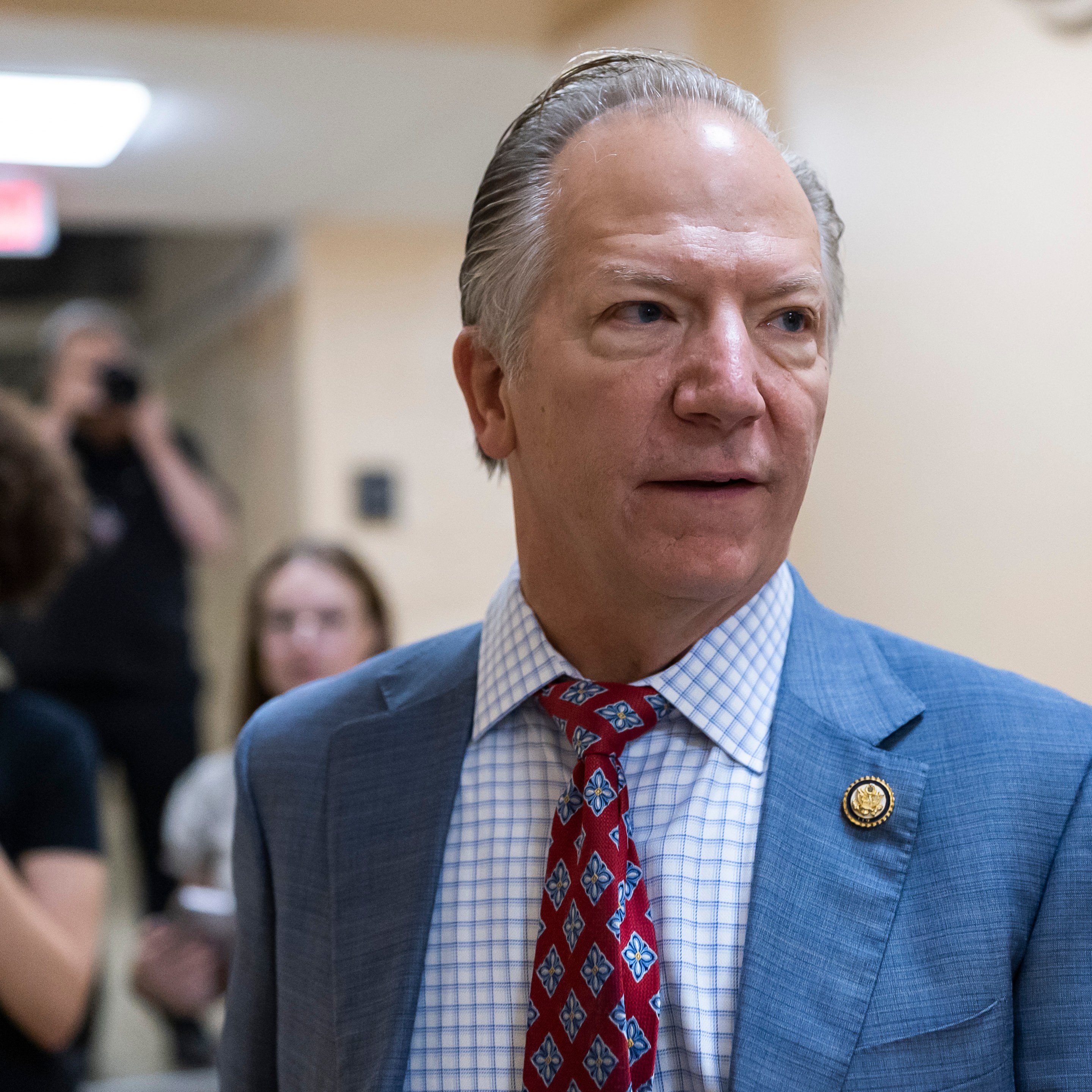 WASHINGTON, DC - SEPTEMBER 01: U.S. Rep. Tommy Tuberville (R-AL) departs a House Republican conference meeting in the basement of the U.S. Capitol on September 01, 2026 in Washington, DC. Republicans are working to pass a continuing resolution that would fund the federal government through the midterm elections before the Labor Day holiday break. (Photo by Finn Gomez/Getty Images)