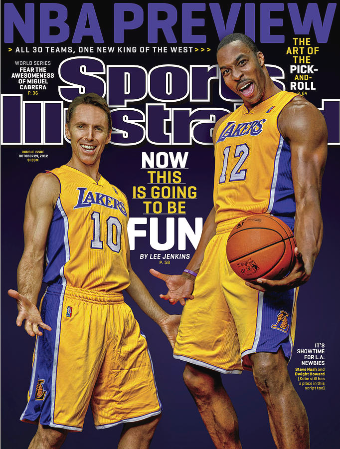 An old Sports Illustrated cover showing Dwight Howard and Steve Nash in Lakers uniforms