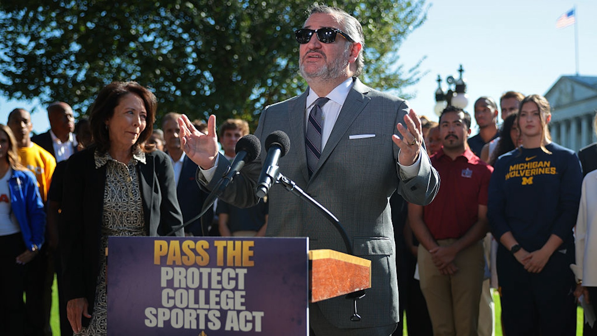 Ted Cruz speaks at a press conference about the PCSA