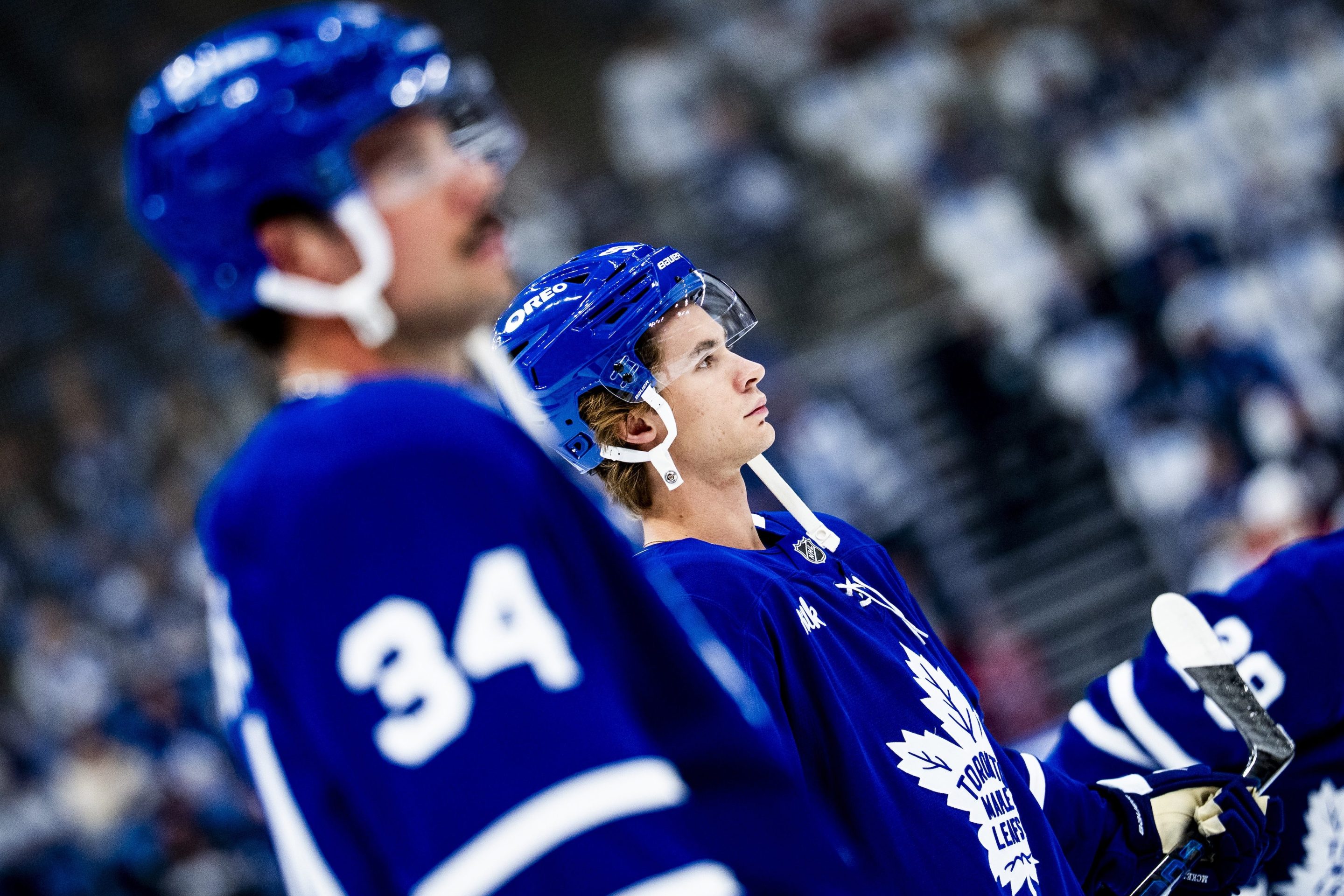 TORONTO, ON - SEPTEMBER 29: during the second period at the Scotiabank Arena on September 29, 2026 in Toronto, Ontario, Canada. (Photo by Kevin Sousa/NHLI via Getty Images)
