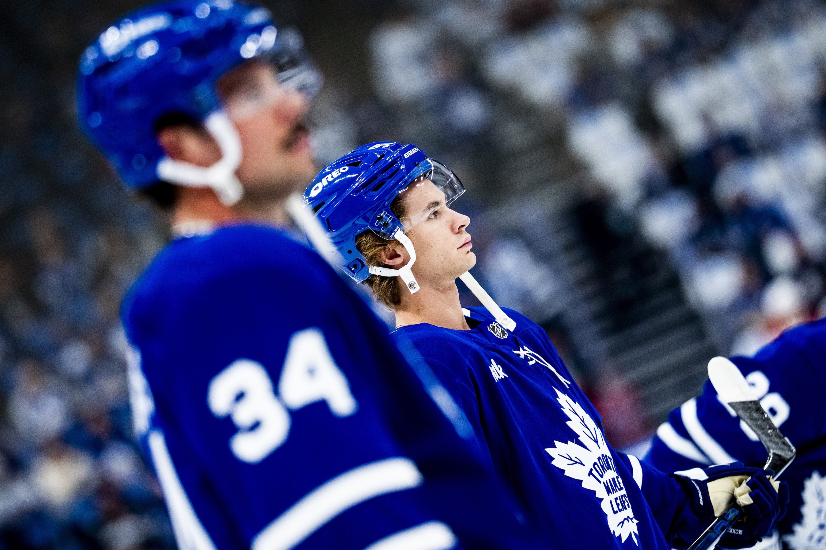 TORONTO, ON - SEPTEMBER 29: during the second period at the Scotiabank Arena on September 29, 2026 in Toronto, Ontario, Canada. (Photo by Kevin Sousa/NHLI via Getty Images)