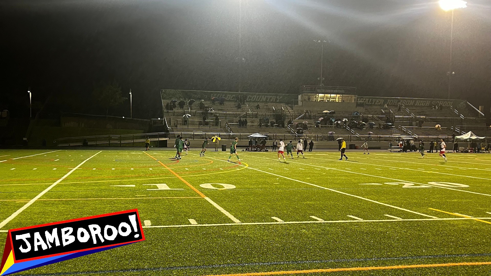 A high school soccer field