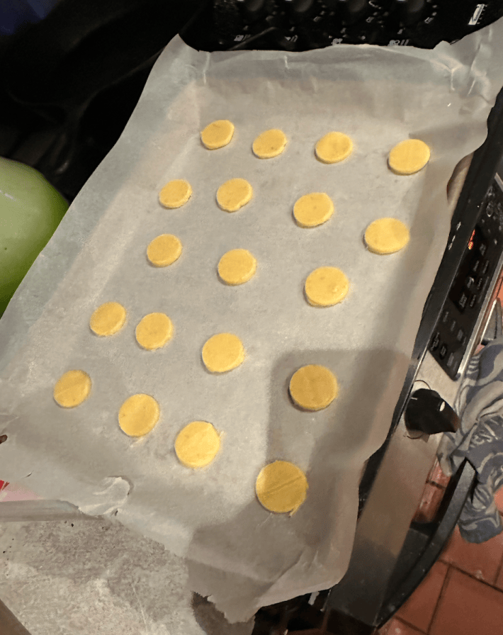 cookies laid out on a tray