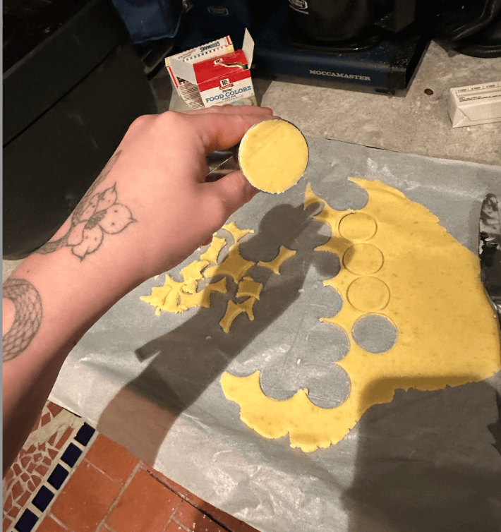 one cookie stuck inside a jigger