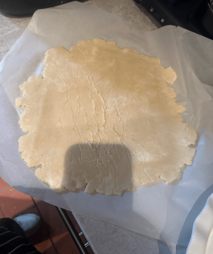 Pie dough rolled out