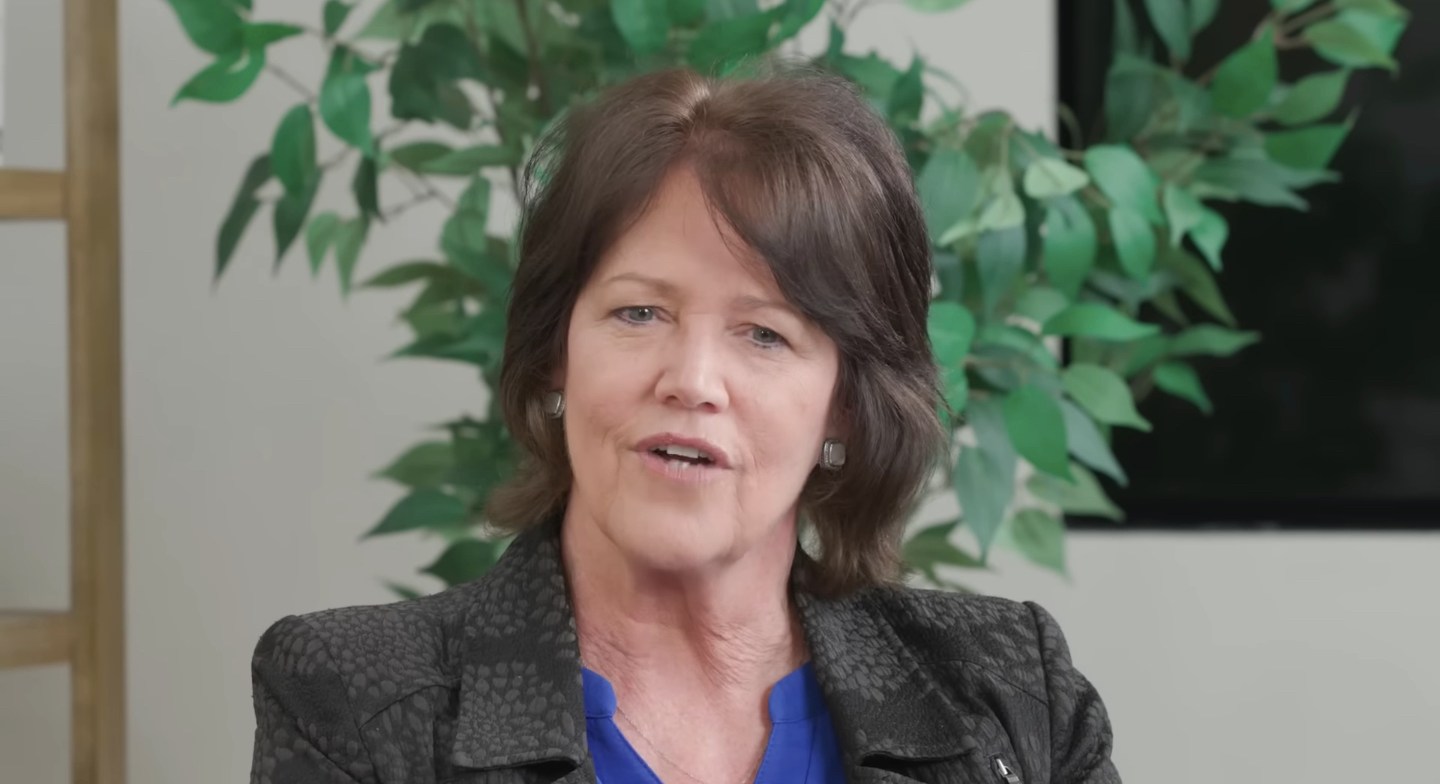 Christine Brennan during an interview with Katie Couric