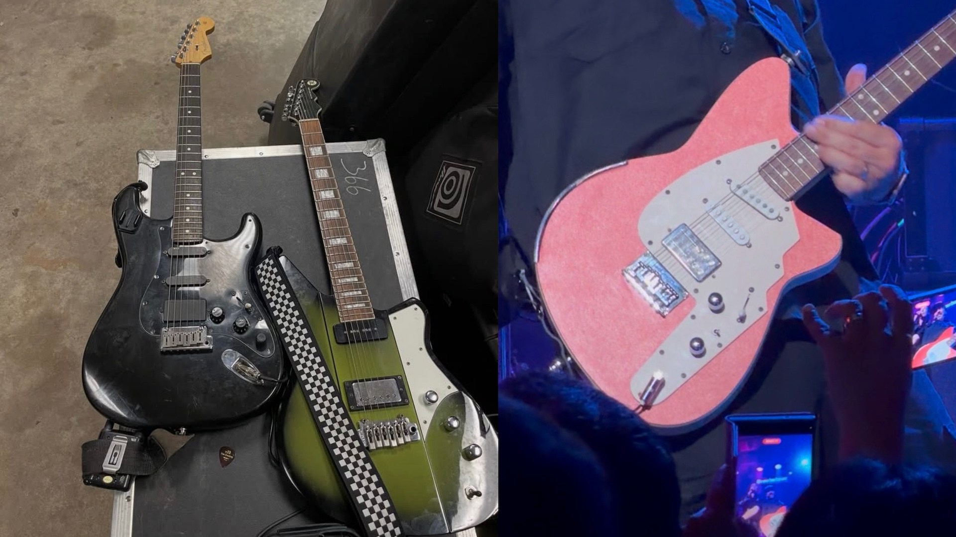 Three of the stolen guitars